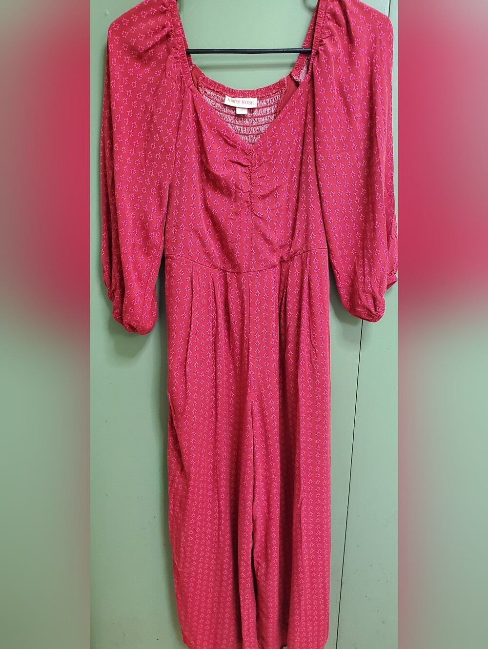Knox Rose Red/ Pink 3/4 Sleeve Jumpsuit